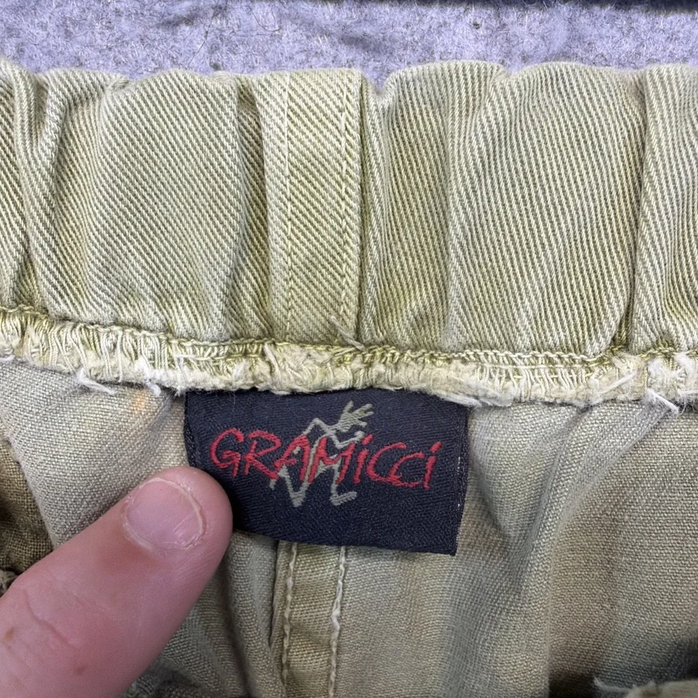 Vintage Gramicci Belted Shorts Green Cotton Mens Medium 90s